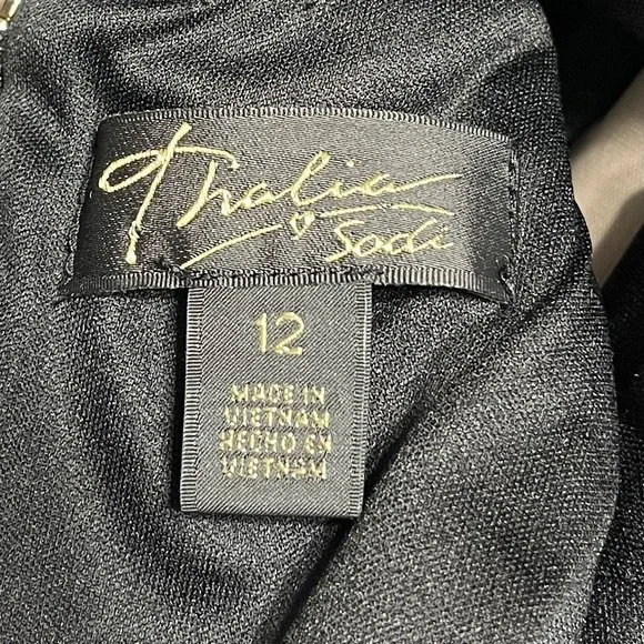 Vintage Thalia Sodi Peplum Asymmetric‎ Dress Sz 12 Lace Cutout - Picture 9 of 11